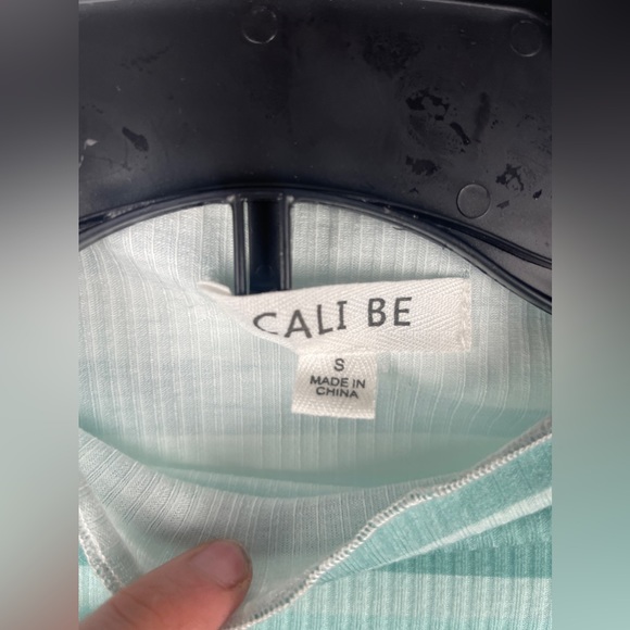 CALI BE Ribbed Long Sleeve Blue Mock Neck Top Size Small NWT - Picture 7 of 10